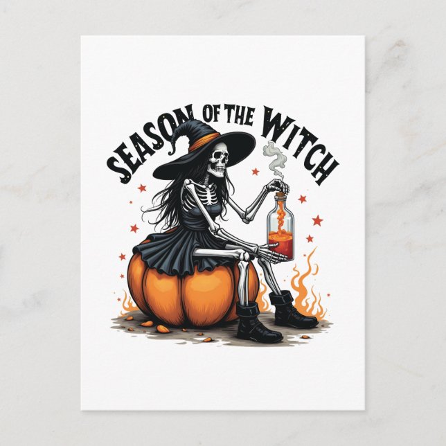 Die Jahreszeit der Hexe lecker Hallowee Wtich Ankündigungspostkarte (Vorderseite)