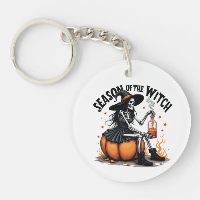 Die Jahreszeit der Hexe lecker Hallowee Wtich Schlüsselanhänger (Vorderseite)