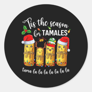 Die Jahreszeit für Tamales Weihnachtsfeiertag mexi Runder Aufkleber