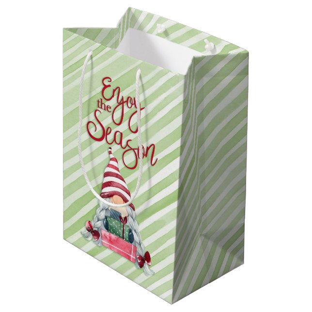 Die Jahreszeit genießen Mittlere Geschenktüte (Rückseite Schrägansicht)