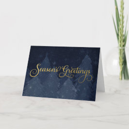 Die Jahreszeit Grüße in Imitate Gold Foil mit Blue Karte