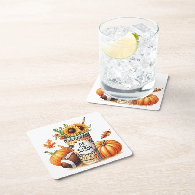 Die Jahreszeit Rechteckiger Pappuntersetzer (Vor Ort)