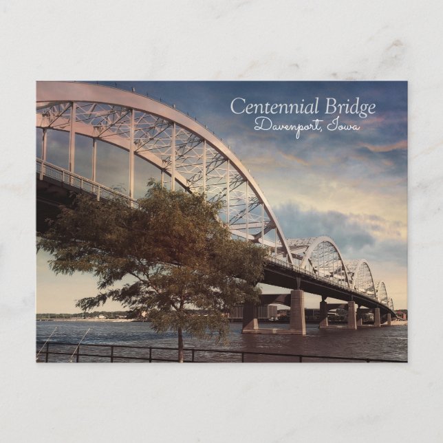 Die Jahrhundertbrücke in Davenport, Iowa Postkarte (Vorderseite)