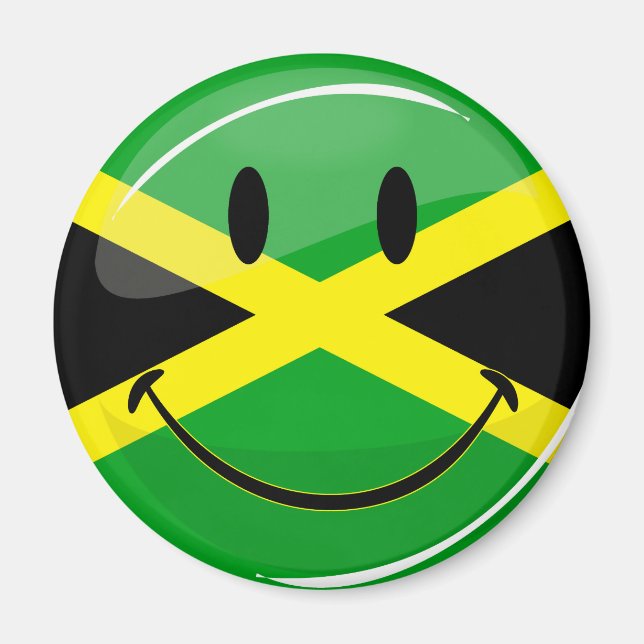 Die jamaikanische Flagge lächeln Magnet (Vorne)