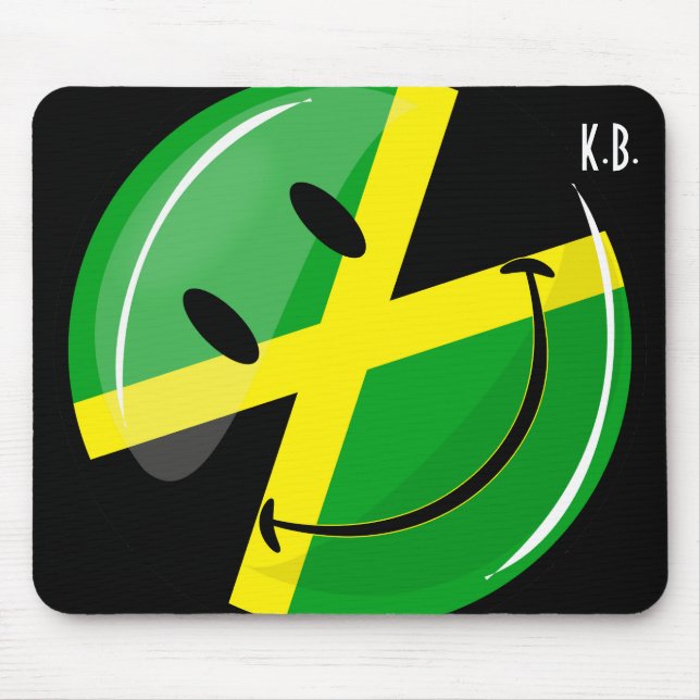 Die jamaikanische Flagge lächeln Mousepad (Vorne)