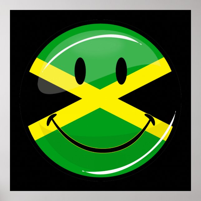Die jamaikanische Flagge lächeln Poster (Vorne)
