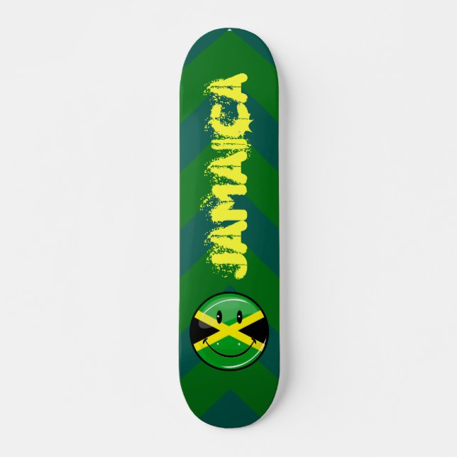 Die jamaikanische Flagge lächeln Skateboard (Vorne)