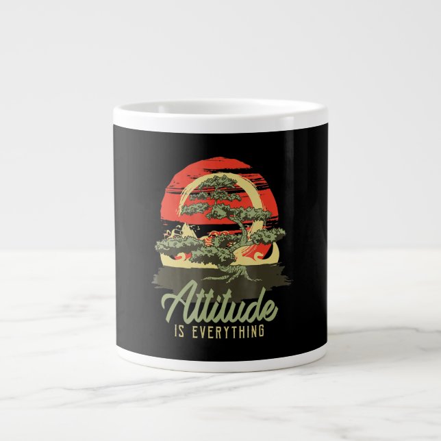 Die japanische Bonsai-Bäume-Attitude ist alles Jumbo-Tasse (Vorderseite)