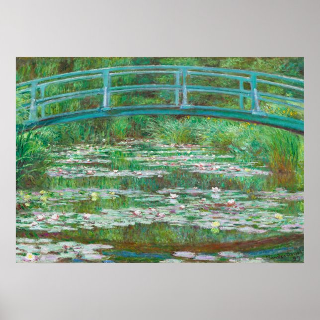 Die japanische Brücke von Claude Monet Poster (Vorne)