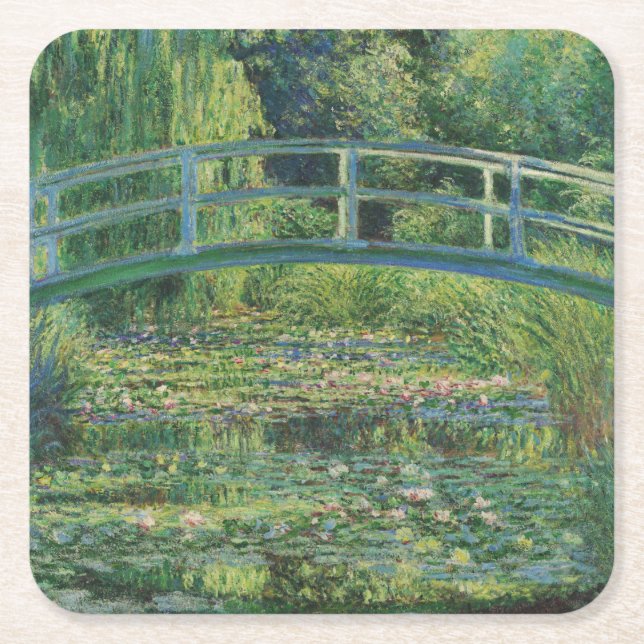 Die japanische Brücke (Water-Lily Pond), Monet Rechteckiger Pappuntersetzer (Vorderseite)