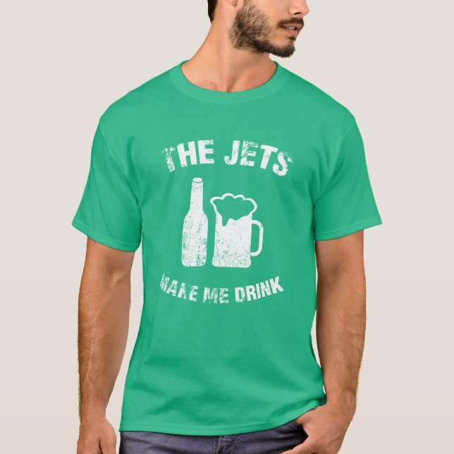 Die Jets bringen mich dazu, einen grünen T - Shirt (Vorderseite)