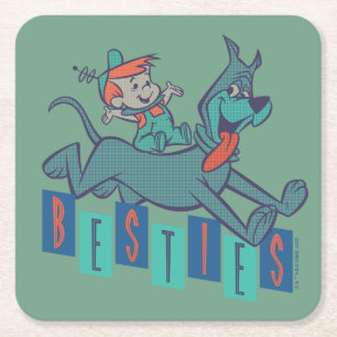 Die Jetsons Elroy & Astro Besties Rechteckiger Pappuntersetzer