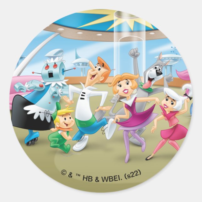 Die Jetsons | Family Dance Party Runder Aufkleber (Vorderseite)