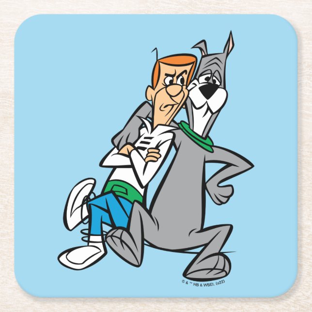 Die Jetsons | George & Astro Buddies Rechteckiger Pappuntersetzer (Vorderseite)