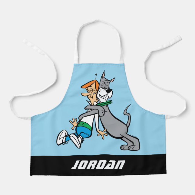 Die Jetsons | George & Astro Hug | Name hinzufügen Schürze (Vorderseite)