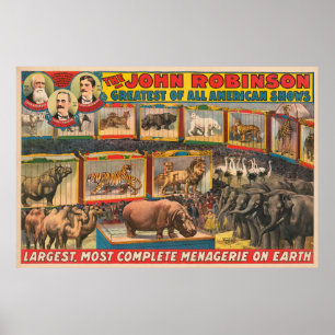 Die John Robinson Größte, die vollständigste Menag Poster