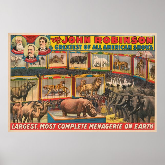Die John Robinson Größte, die vollständigste Menag Poster (Vorne)
