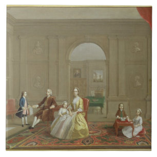 Die John-Speck-Familie, c.1742-43 (Öl auf Fliese