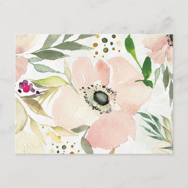 Die Joy of White | Wasserfarbenes Muster Postkarte (Vorderseite)