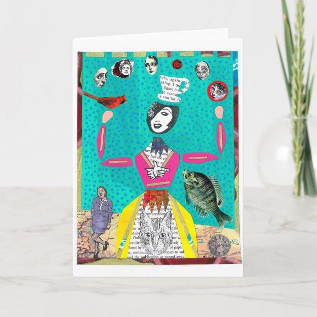 Die Juggling Lady Grußkarte Karte (Vorderseite)