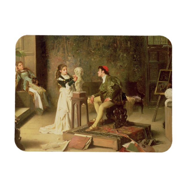 Die junge Bildhauerin (Öl auf Leinwand) Magnet (Horizontal)