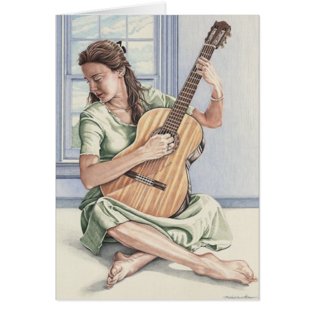 Die junge Gitarrist-Karte (Vorne)
