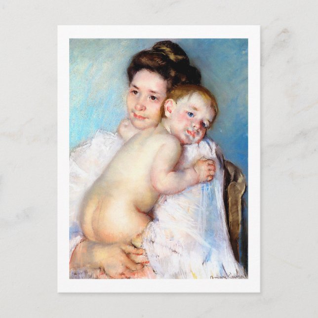 Die junge Mutter, Cassatt Postkarte (Vorderseite)
