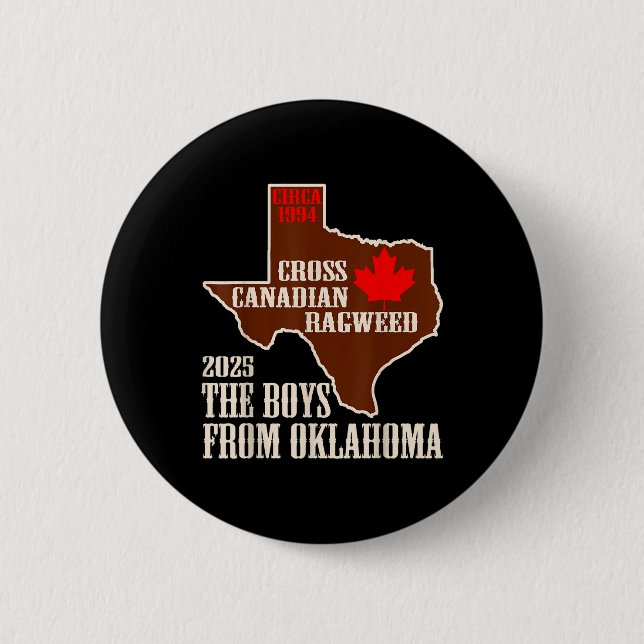Die Jungen von Oklahoma Map werden von kanadischen Button (Vorderseite)