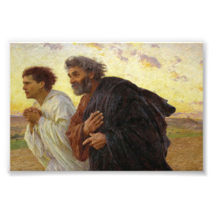 Die Jünger, die von Burnand bis zum Sepulcher lauf Fotodruck