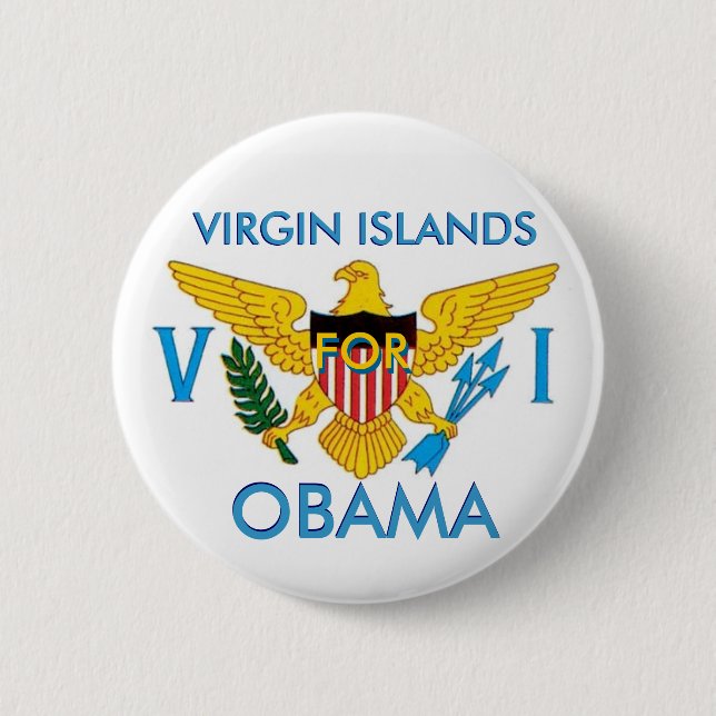 Die JUNGFERNINSELN FÜR OBAMA-Knopf Button (Vorderseite)