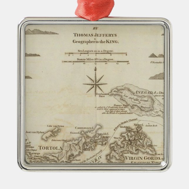 Die Jungferninseln Ornament Aus Metall (Vorne)