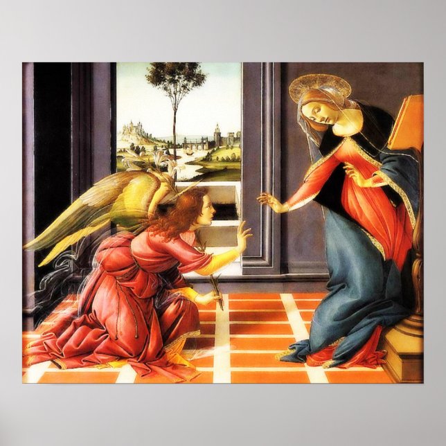 Die Jungfrau der Ankündigung Mary Angel Gabriel Po Poster (Vorne)