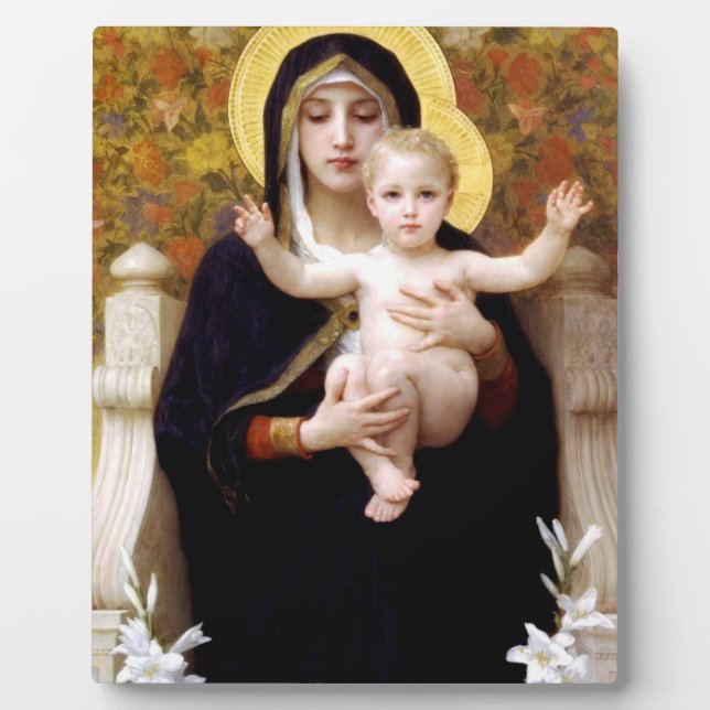 DIE JUNGFRAU DER LILIEN DURCH WILLIAM BOUGUEREAU FOTOPLATTE (Vorderseite)