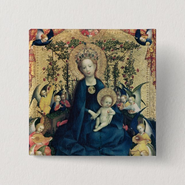 Die Jungfrau der Rose Bush Button (Vorderseite)