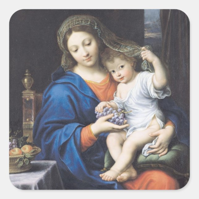 Die Jungfrau der Trauben, 1640-50 Quadratischer Aufkleber (Vorderseite)