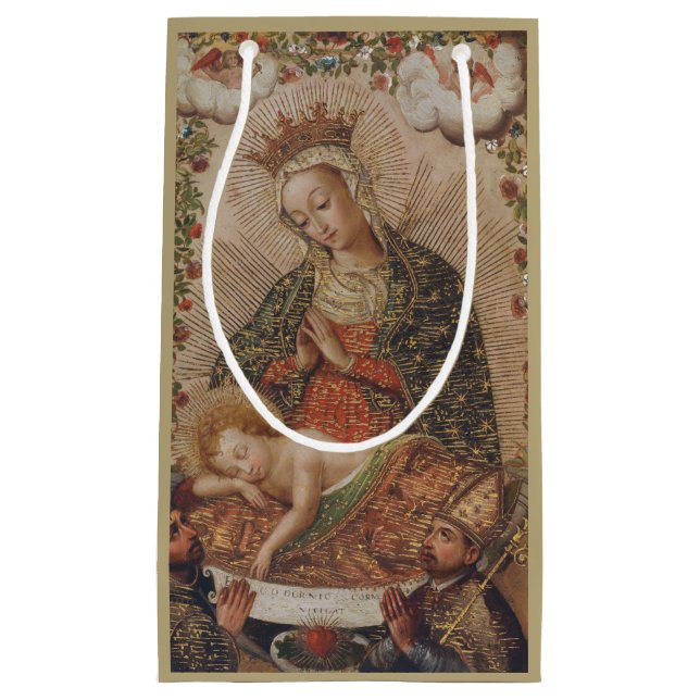 Die Jungfrau, die Christkind bewundert Kleine Geschenktüte (Vorderseite)