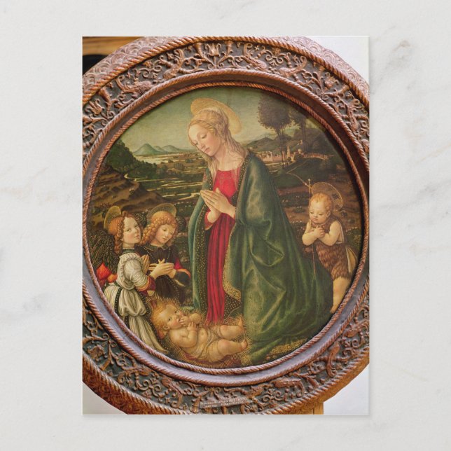 Die Jungfrau, die das Christkind bewundert Postkarte (Vorderseite)