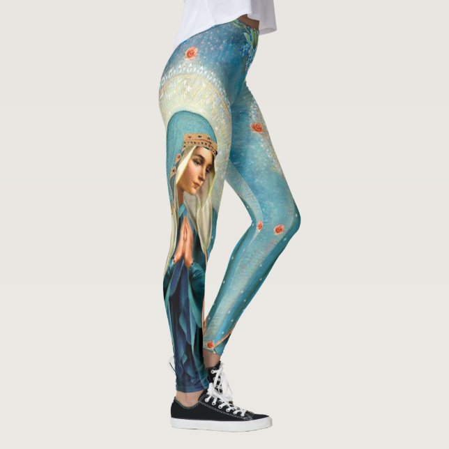 Die Jungfrau, die Mary im Gebet blau vergessen Ich Leggings (Rechts)