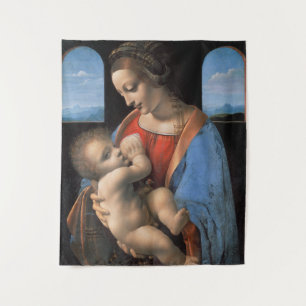 Die Jungfrau, in der Mary das Christkind stillen-3 Wandteppich