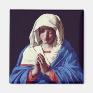 Die Jungfrau in Gebet, 1640-50 (Öl auf Leinwand) Magnet