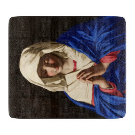 Die Jungfrau Mary im Gebet Schneidebrett