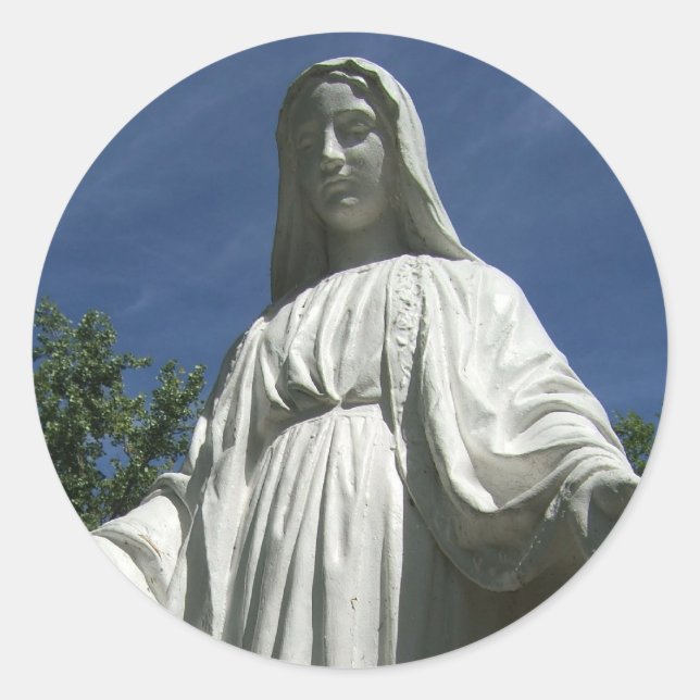 Die Jungfrau Mary Runder Aufkleber (Vorderseite)