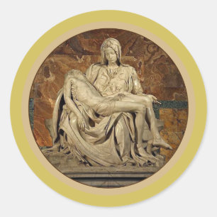 Die Jungfrau Mary und Christ Pietà von Michelange Runder Aufkleber