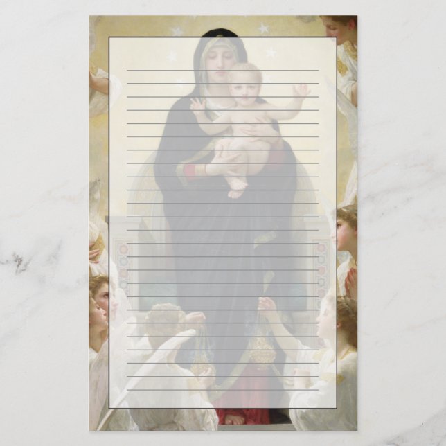 Die Jungfrau mit Angels, 1900 Briefpapier (Vorderseite)