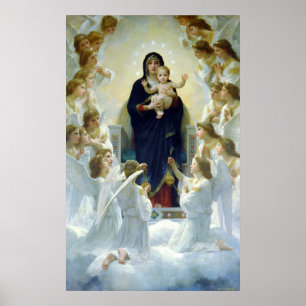 Die Jungfrau mit Angels, William Bouguereau Poster
