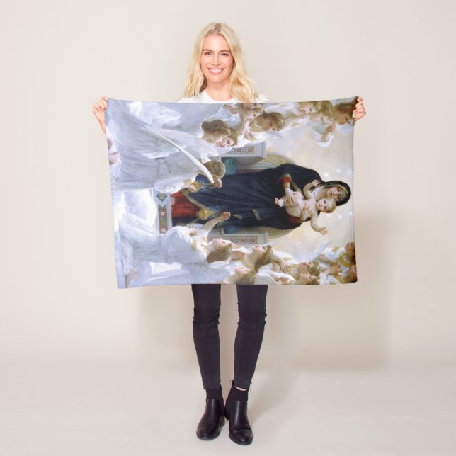 Die Jungfrau mit Engeln von William Bouguereau Fleecedecke (Beispiel)