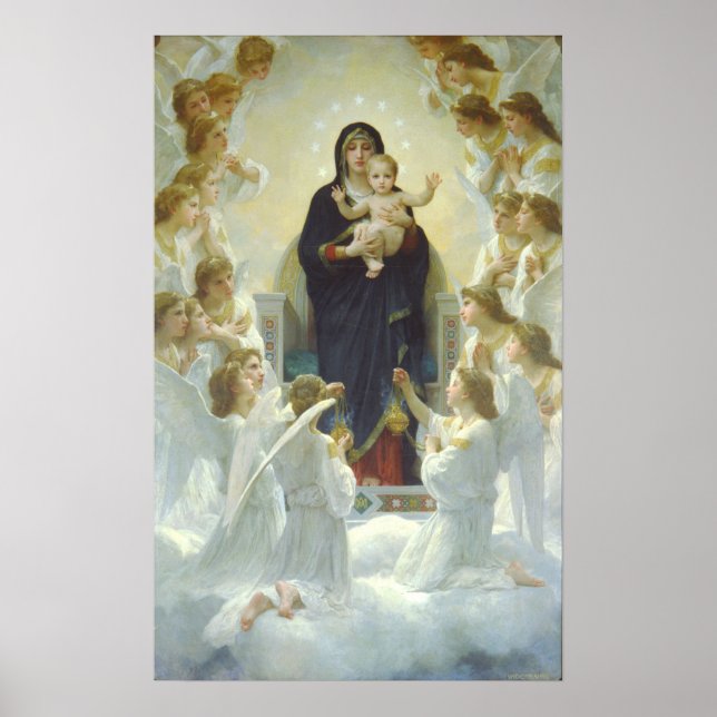 Die Jungfrau mit Engeln William Adolphe Bouguereau Poster (Vorne)