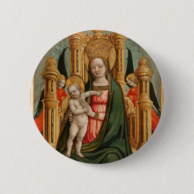 „Die Jungfrau und das Kind“ Kunst-Button Button (Vorderseite)