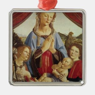 Die Jungfrau und das Kind mit zwei Engeln, c.1470 Silbernes Ornament