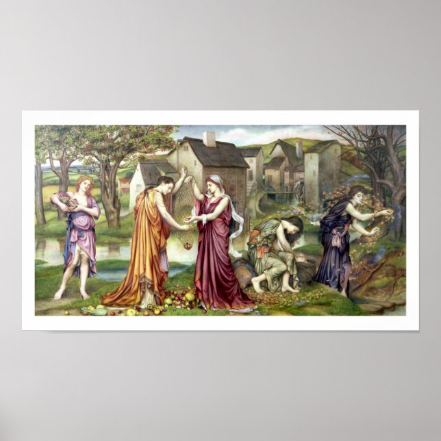 Die Kadenz des Herbstes von Evelyn De Morgan Poster (Vorne)